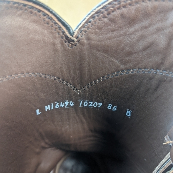 Larry Mahan Cognac Brown Smooth Ostrich Leather Cowboy Boots Men's Sz 8.5B. Grea - Picture 11 of 13